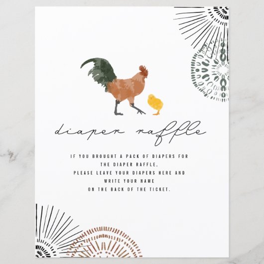 Papier Baby shower de poulets Raffin de couche (Devant)