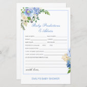 Papier Baby shower de prédiction et de conseils pour bébé (Devant / Derrière)