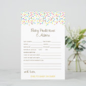 Papier Baby shower de prédiction et de conseils pour bébé (Debout devant)