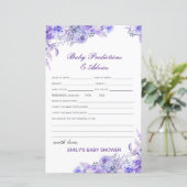 Papier Baby shower de prédiction et de conseils pour bébé (Debout devant)