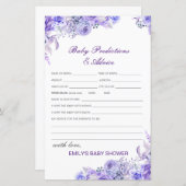 Papier Baby shower de prédiction et de conseils pour bébé (Devant / Derrière)
