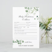 Papier Baby shower de prédiction et de conseils pour bébé (Debout devant)