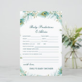 Papier Baby shower de prédiction et de conseils pour bébé (Debout devant)