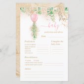 Papier Baby shower de prédictions et conseils pour bébés  (Devant / Derrière)
