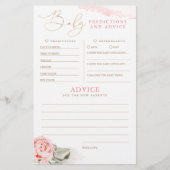 Papier Baby shower de prédictions et conseils pour bébés  (Devant)