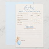Papier Baby shower de prédictions et conseils pour bébés  (Devant / Derrière)