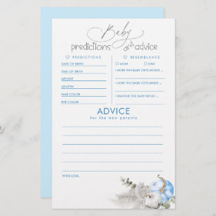 Papier Baby shower de prédictions et conseils pour bébés 