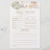 Papier Baby shower de prédictions et conseils pour bébés  (Devant)