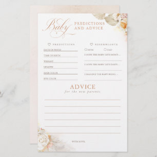 Papier Baby shower de prédictions et conseils pour bébés