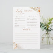 Papier Baby shower de prédictions et conseils pour bébés (Debout devant)