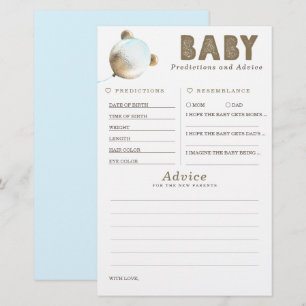 Papier Baby shower de prédictions et conseils pour bébés 