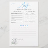 Papier Baby shower de prédictions et conseils pour bébés (Devant)