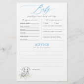 Papier Baby shower de prédictions et conseils pour bébés  (Devant)