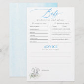 Papier Baby shower de prédictions et conseils pour bébés (Devant / Derrière)