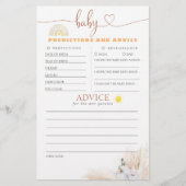 Papier Baby shower de prédictions et conseils pour bébés  (Devant)