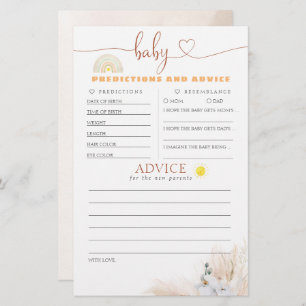 Papier Baby shower de prédictions et conseils pour bébés