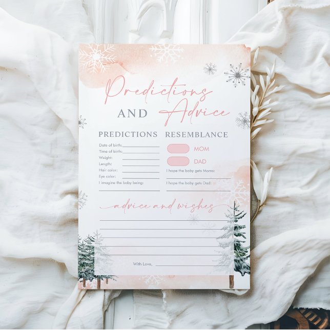 Papier Baby shower de prédictions et conseils pour bébés  (Créateur téléchargé)