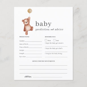 Papier Baby shower de prédictions et conseils pour bébés