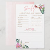 Papier Baby shower de prédictions et conseils pour bébés  (Devant / Derrière)