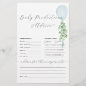 Papier Baby shower de prédictions et conseils pour bébés  (Devant)