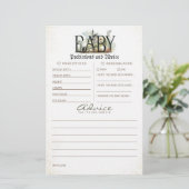 Papier Baby shower de prédictions et conseils pour bébés (Debout devant)