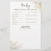 Papier Baby shower de prédictions et conseils pour bébés  (Devant)