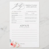 Papier Baby shower de prédictions et conseils pour bébés  (Devant)