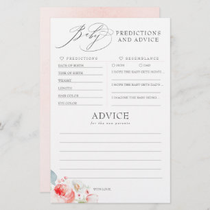 Papier Baby shower de prédictions et conseils pour bébés