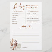 Papier Baby shower de prédictions et conseils pour bébés  (Devant)