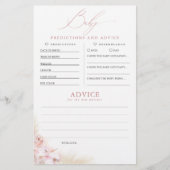 Papier Baby shower de prédictions et conseils pour bébés (Devant)