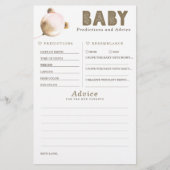 Papier Baby shower de prédictions et conseils pour bébés  (Devant)