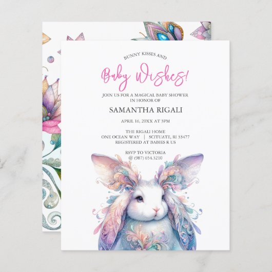 Papier Baby shower de printemps d'aquarelle budgétaire (Devant / Derrière)