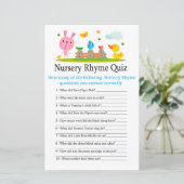 Papier Baby shower de quiz Pink drôle lapin Nursery (Debout devant)