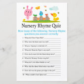 Papier Baby shower de quiz Pink drôle lapin Nursery (Devant)