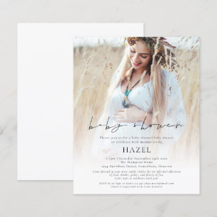 Papier Baby shower de script de superposition photo Boho