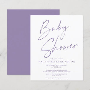 Papier Baby shower de script manuscrit de la lavande budg
