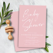 Papier Baby shower de script simple rose rose budget