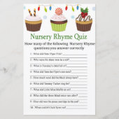 Papier baby shower de soirée cupcakes Nursery Rhyme Quiz (Devant)