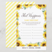 Papier Baby shower de tournesol de printemps Jeu IMPRIMÉ (Devant / Derrière)