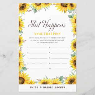Papier Baby shower de tournesol de printemps Jeu IMPRIMÉ