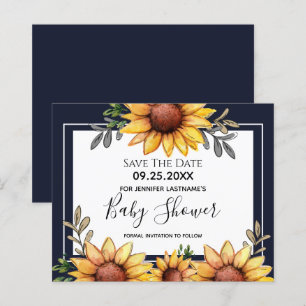 Papier Baby shower de tournesol Enregistrer la date Invit