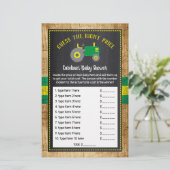 Papier Baby shower de tracteur vert rustique Devis Prix J (Debout devant)