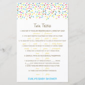 Papier Baby shower de Trivia Twin pour bébé modifiable av (Devant)