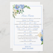 Papier Baby shower de Trivia Twin pour bébé modifiable av (Devant / Derrière)