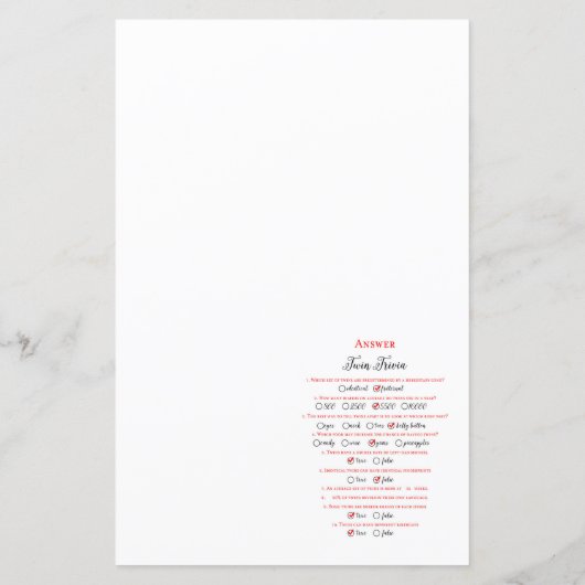 Papier Baby shower de Trivia Twin pour bébé modifiable av (Dos)