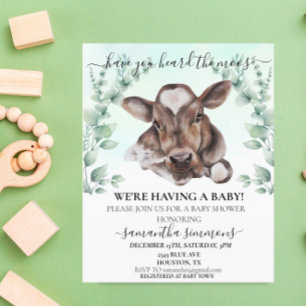 Papier Baby shower de Vache de ferme Eucalyptus