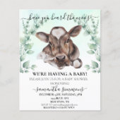 Papier Baby shower de Vache de ferme Eucalyptus (Devant)