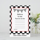 Papier Baby shower de voiture de course Jeu IMPRIMÉ (Debout devant)