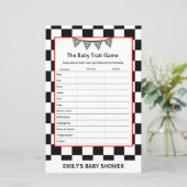 Papier Baby shower de voiture de course Jeu IMPRIMÉ (Debout devant)