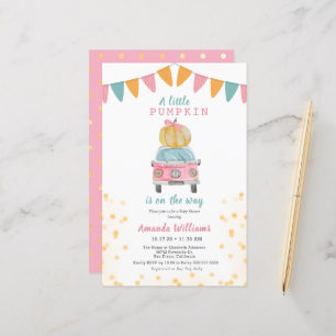 Papier Baby shower de voiture Pink Gold Citrouille budget